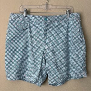 J. Crew Men's 36 7" Stretch Eco Pool Short Swim Trunks in Triangle Print